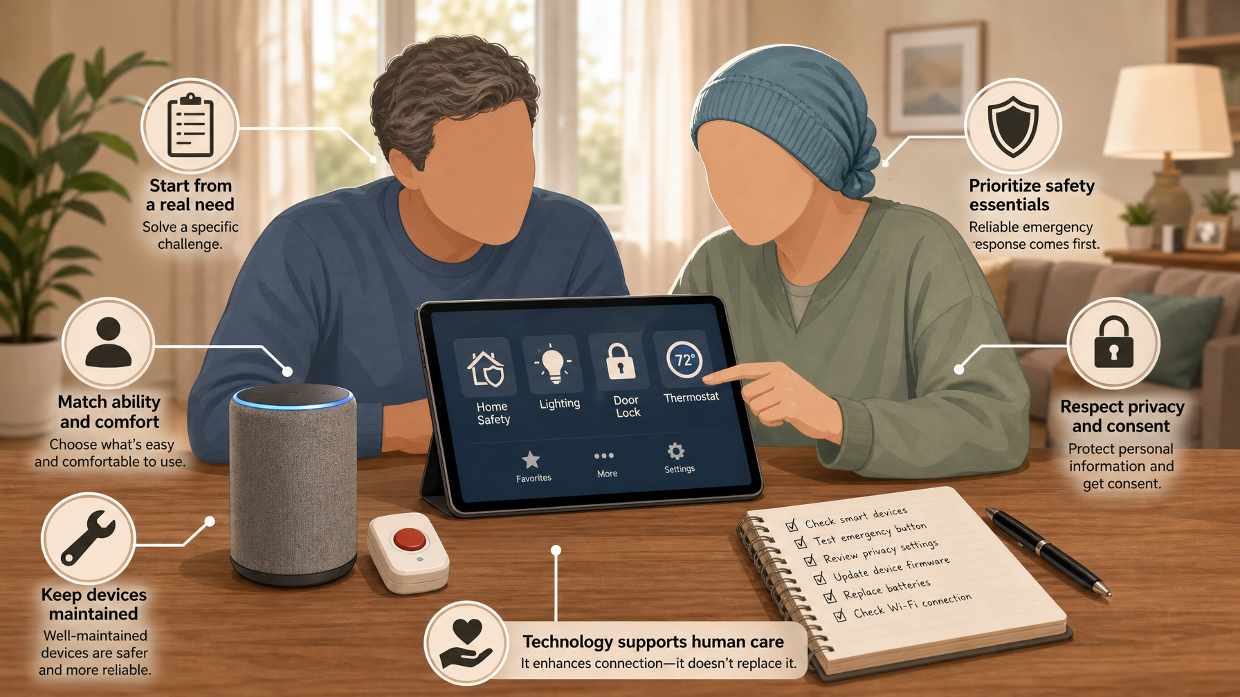 Illustration for AI and Technology for Aging in Place: Choosing technology wisely