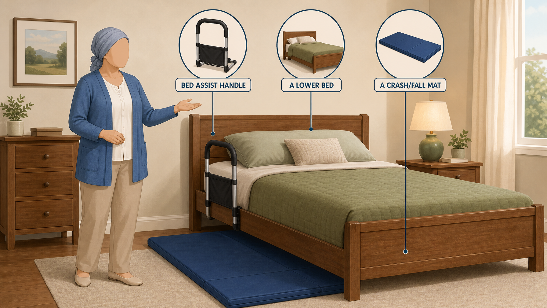 Illustration for Bed Rail Safety and Entrapment: What Caregivers Must Know: Safer alternatives to consider
