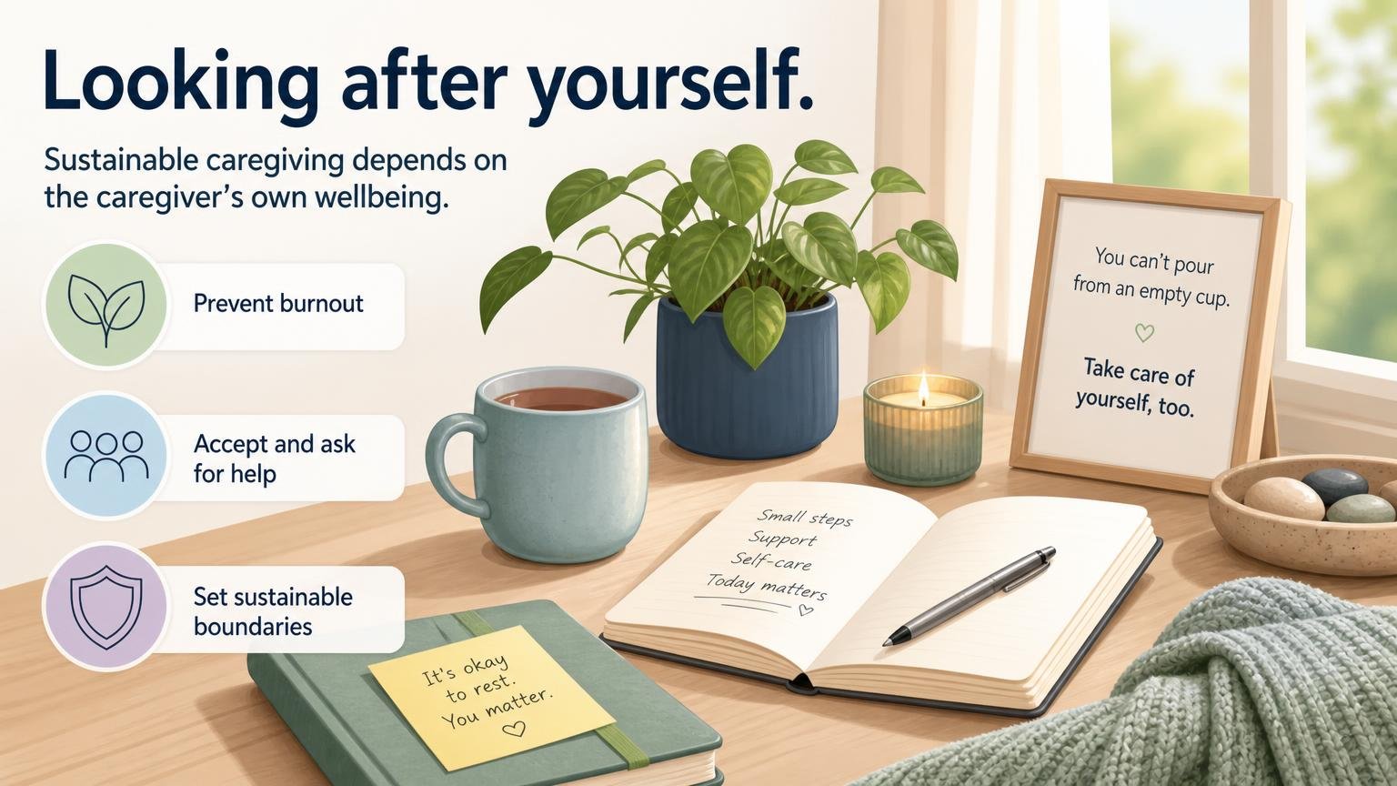Illustration for Caregiver Support: Planning a Daily Routine Together: Looking after yourself
