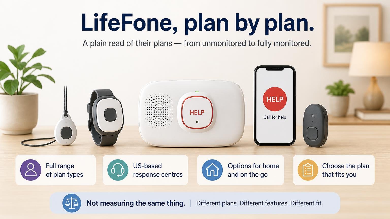 Illustration for Choosing a Medical Alert System: Monitored, Unmonitored, or Neither: LifeFone, plan by plan
