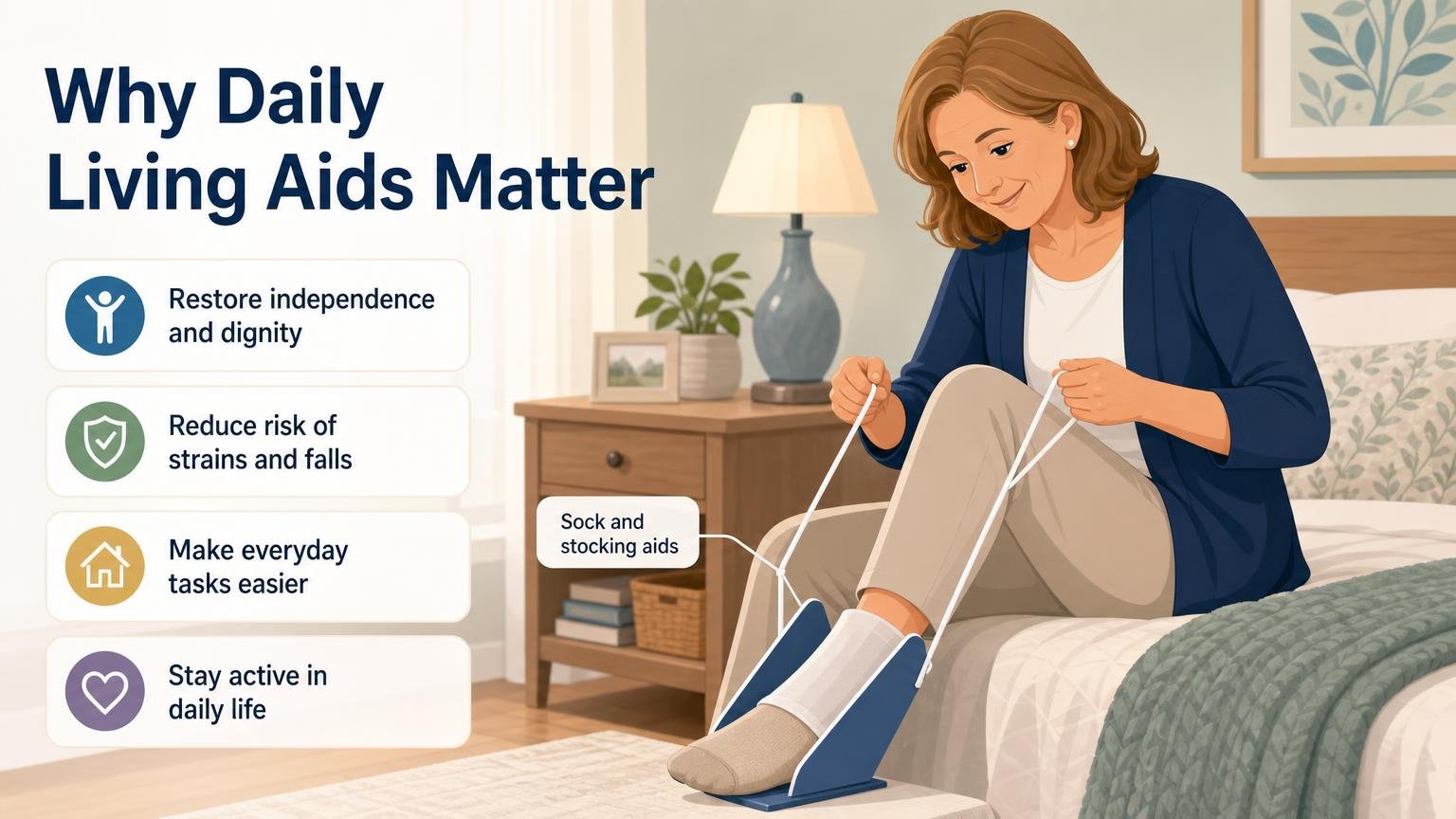 Illustration for Daily Living Aids for Seniors: A Caregiver Guide: Why daily living aids matter