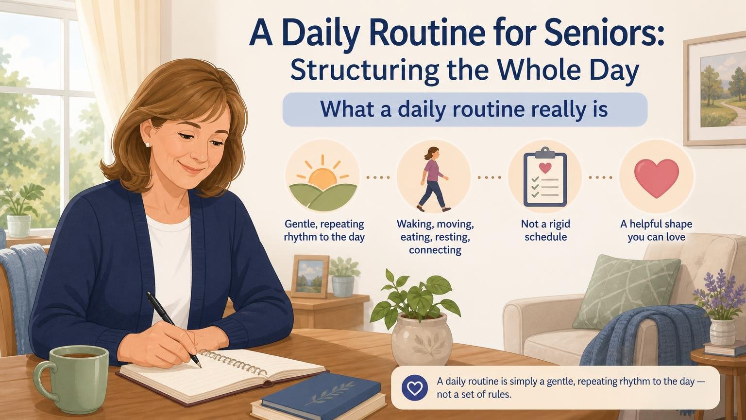 Illustration for A Daily Routine for Seniors: Structuring the Whole Day: What a daily routine really is