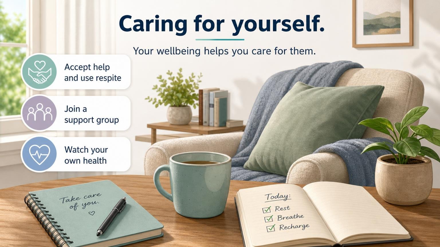 Illustration for Dementia Care at Home: A Complete Caregiver Guide: Caring for yourself