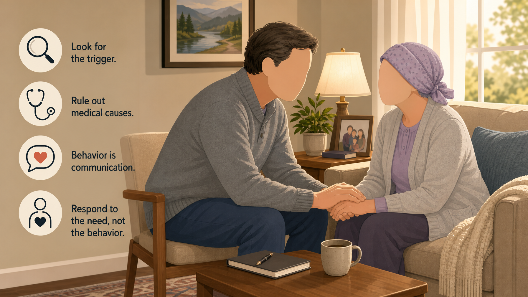 Illustration for Dementia Care at Home: A Complete Caregiver Guide: Understanding difficult behaviors