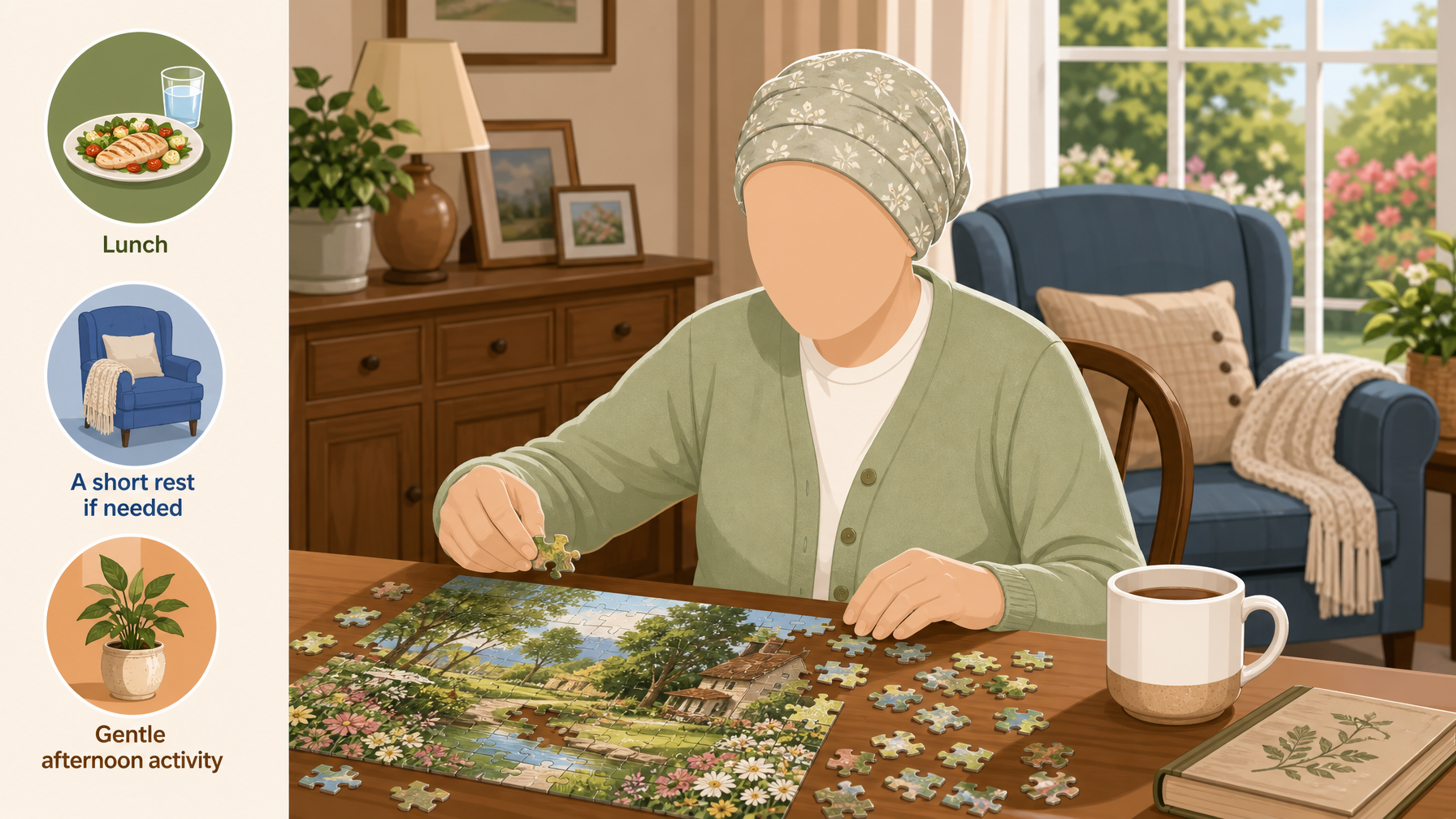 Illustration for A Dementia Daily Routine for Caregivers: A sample afternoon