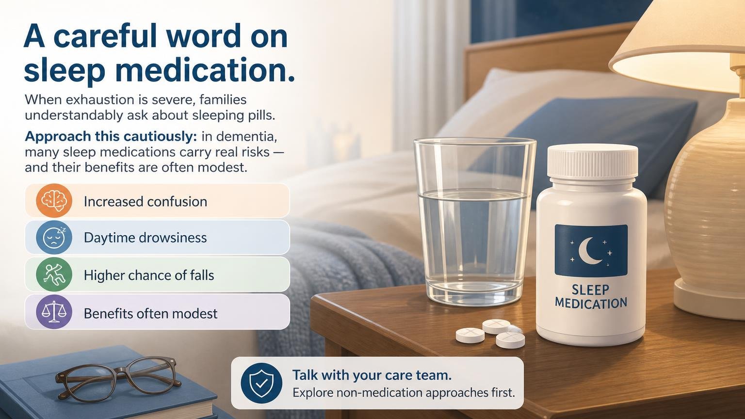 Illustration for Dementia and Sleep Problems: Causes and Solutions: A careful word on sleep medication