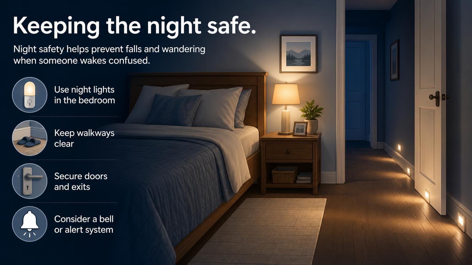 Illustration for Dementia and Sleep Problems: Causes and Solutions: Keeping the night safe