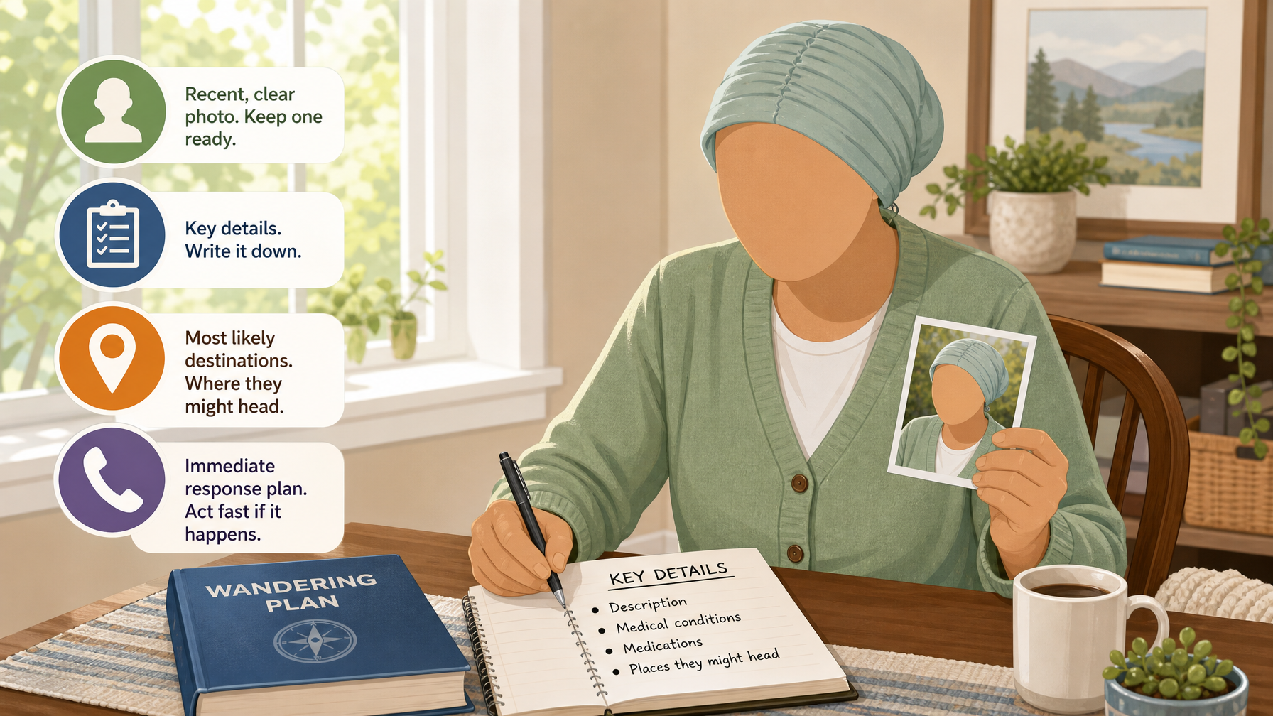 Illustration for Dementia Wandering: Why It Happens and How to Keep Them Safe: Have a plan before it happens
