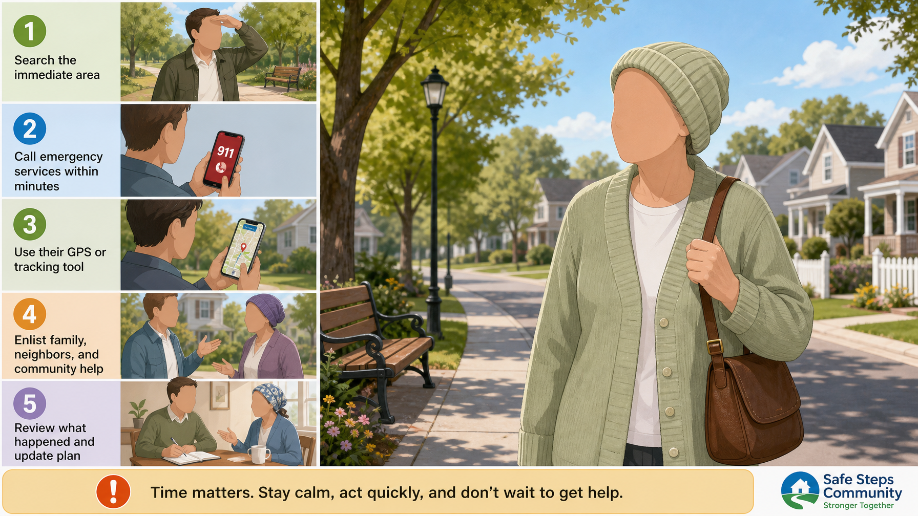Illustration for Dementia Wandering: Why It Happens and How to Keep Them Safe: What to do if they go missing