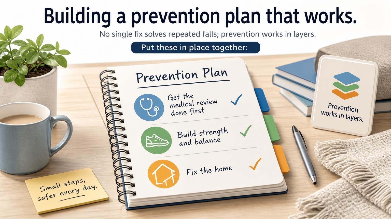 Illustration for Why Does My Elderly Parent Keep Falling? Causes and What to Do: Building a prevention plan that works