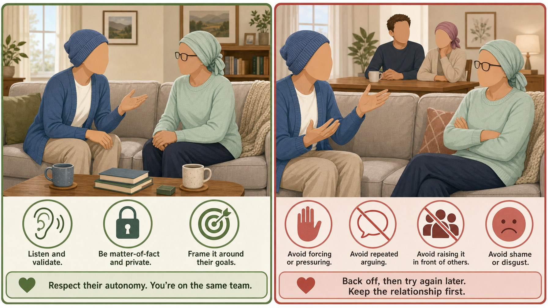 Illustration for When an Elderly Parent Refuses Adult Diapers: The right approach — and when to ease off