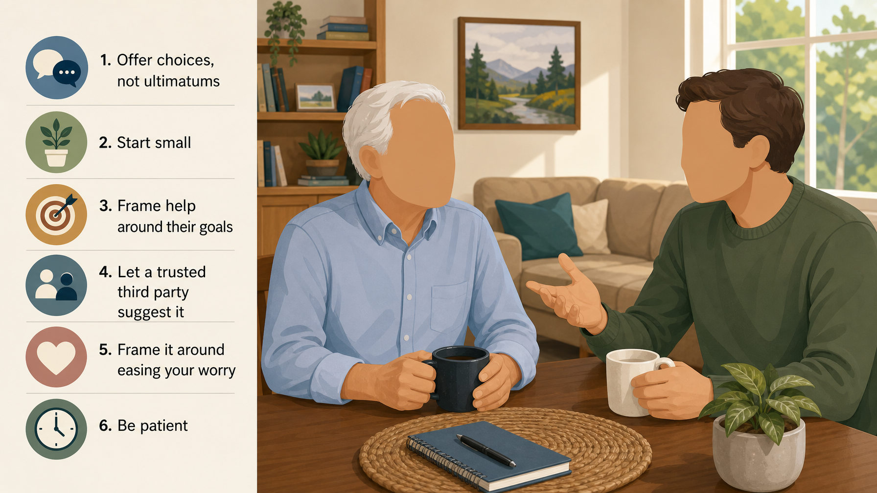 Illustration for When an Elderly Parent Refuses Help: What Actually Works: Approaches that actually work