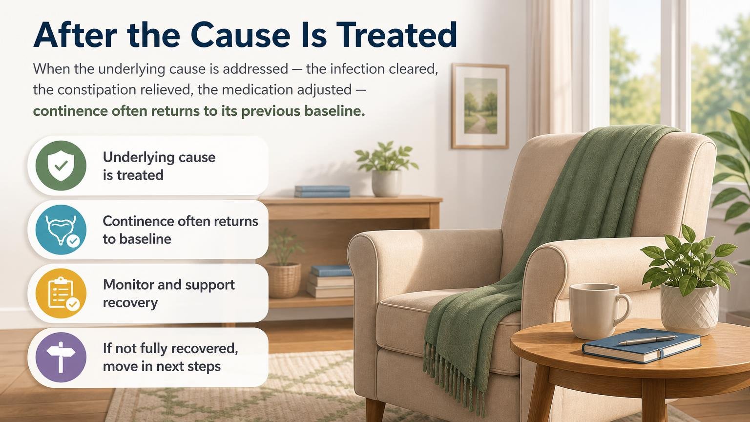 Illustration for Elderly Suddenly Incontinent: What It Means and What to Do: After the cause is treated