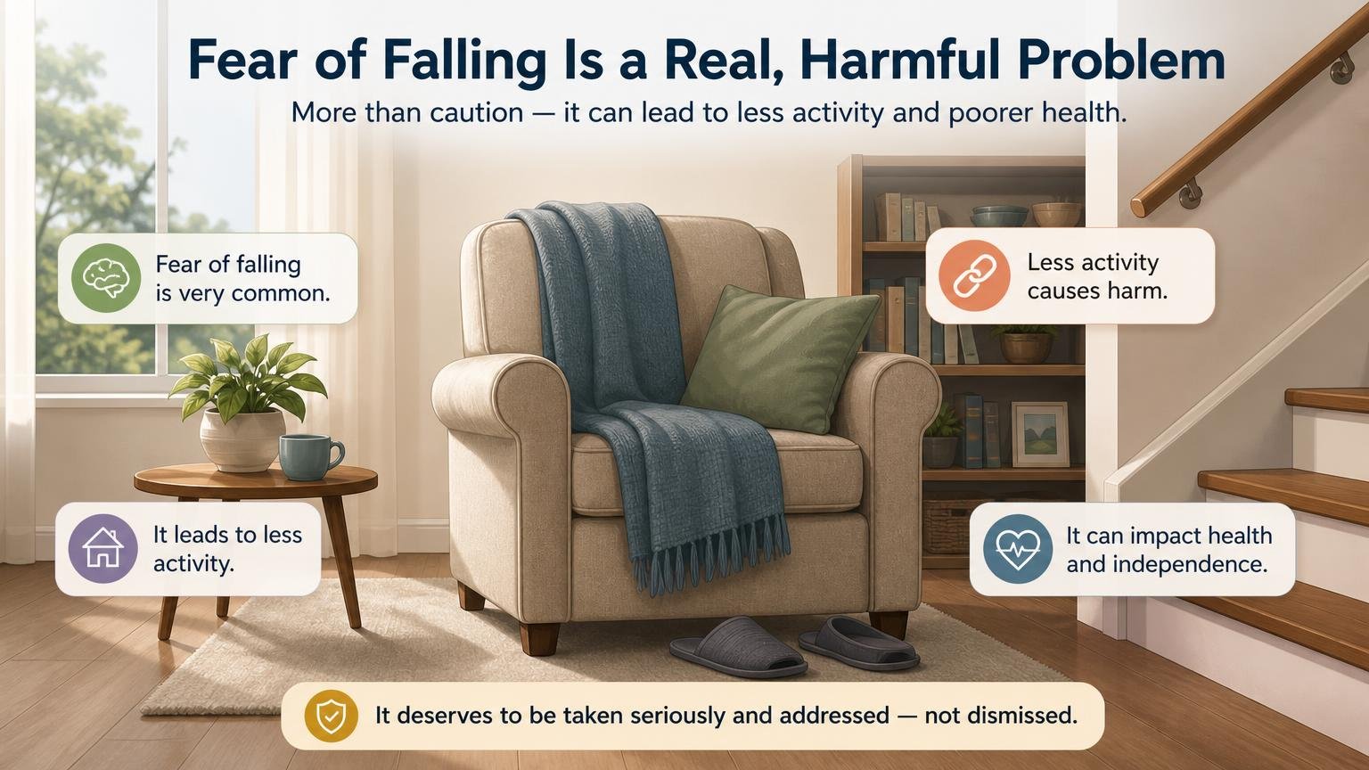 Illustration for Fear of Falling in the Elderly: Breaking the Cycle: Fear of falling is a real, harmful problem