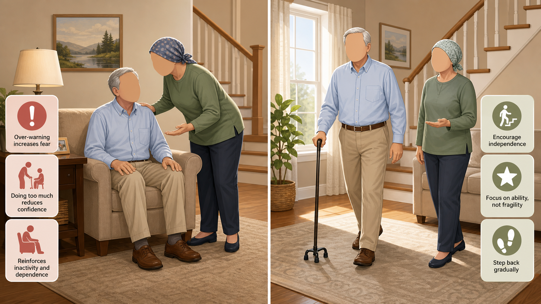 Illustration for Fear of Falling in the Elderly: Breaking the Cycle: How to support without over-protecting