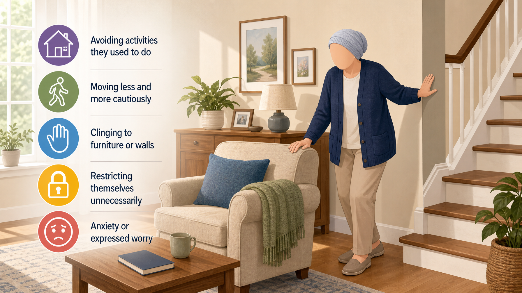 Illustration for Fear of Falling in the Elderly: Breaking the Cycle: Recognizing fear of falling