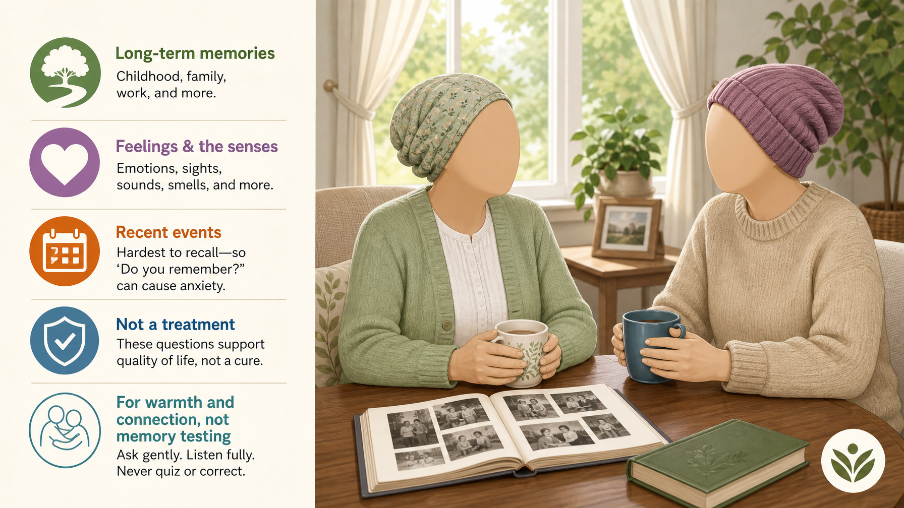 Illustration for Fun Questions to Ask Dementia Patients: Why gentle questions matter
