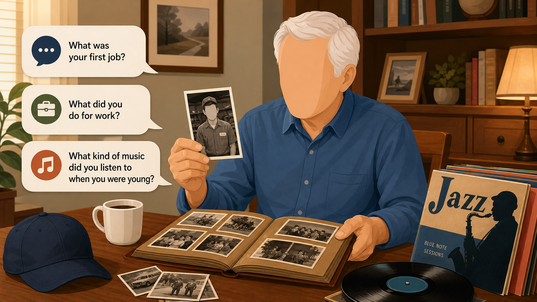 Illustration for Fun Questions to Ask Dementia Patients: Work, skills, and interests