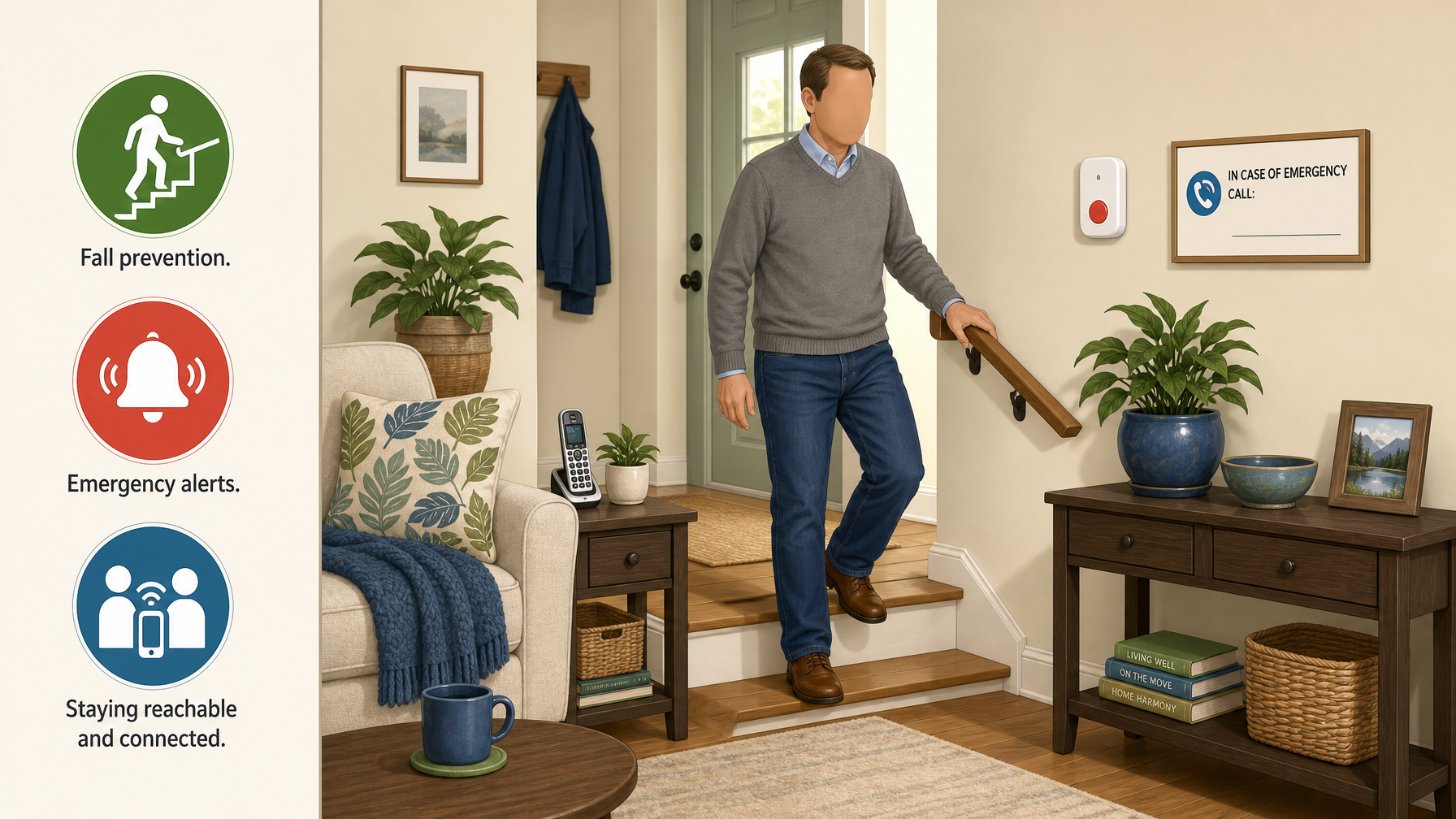 Illustration for Hearing and Vision Support at Home for Seniors: Safety with sensory loss