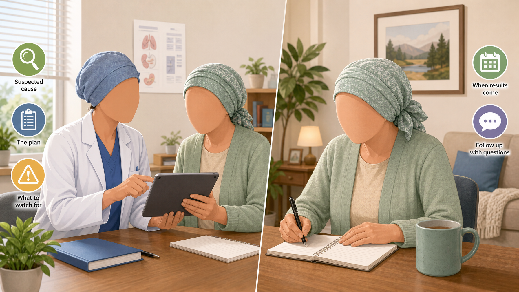 Illustration for How to Talk to a Doctor About Incontinence: After the appointment
