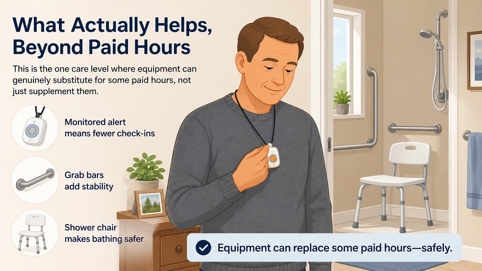 Illustration for In-Home Care for Seniors: What It Covers, Costs, and Medicare Pays For: What actually helps, beyond paid hours