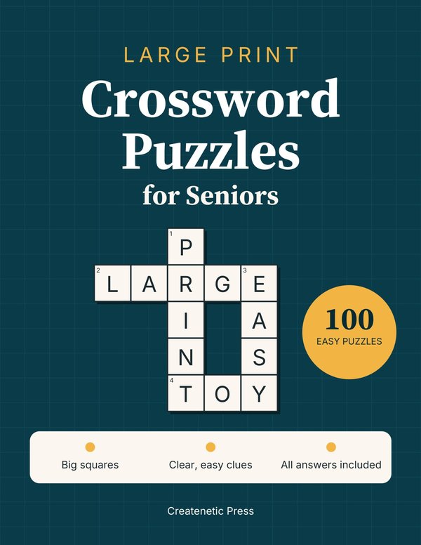 Large Print Crossword Puzzles for Seniors: 12 Free (PDF)