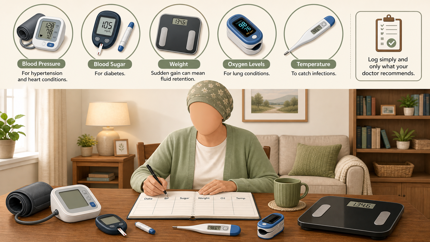 Illustration for Managing Chronic Conditions at Home: A Caregiver Guide: Pillar 2: Monitoring