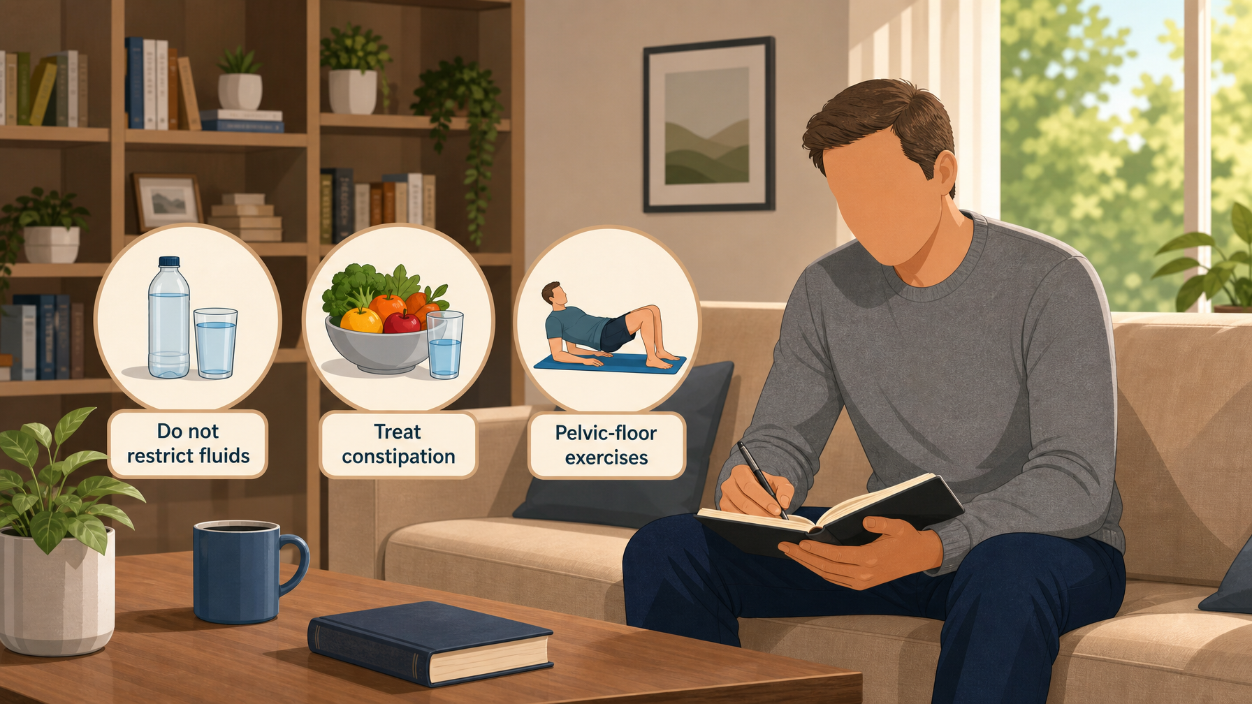 Illustration for Managing Incontinence at Home: A Practical Caregiver Guide: Reducing incontinence, not just managing it