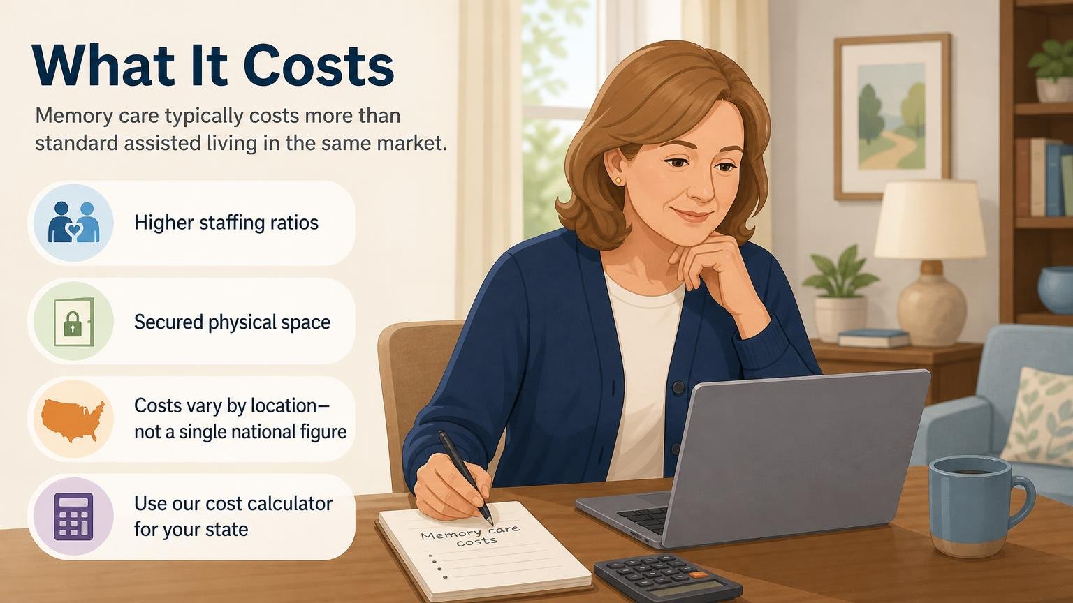 Illustration for Memory Care for Seniors: What It Is, What It Costs, When It’s Time: What it costs