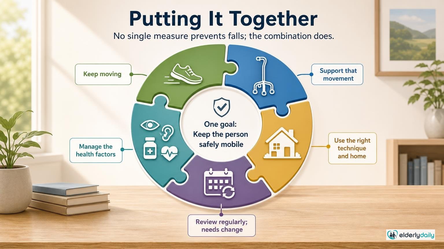 Illustration for Mobility and Fall Prevention: How They Work Together: Putting it together
