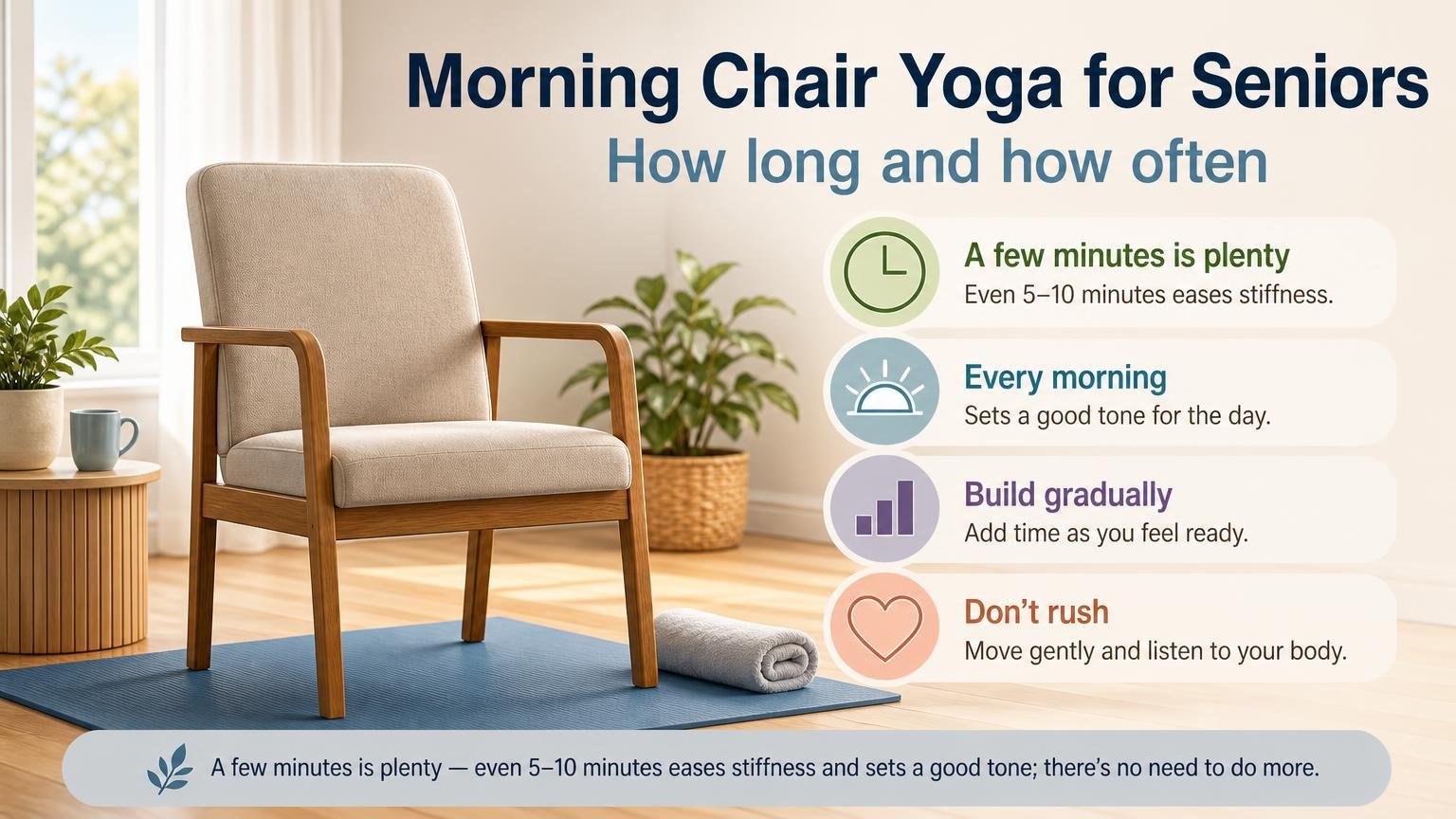Illustration for Morning Chair Yoga for Seniors: How long and how often
