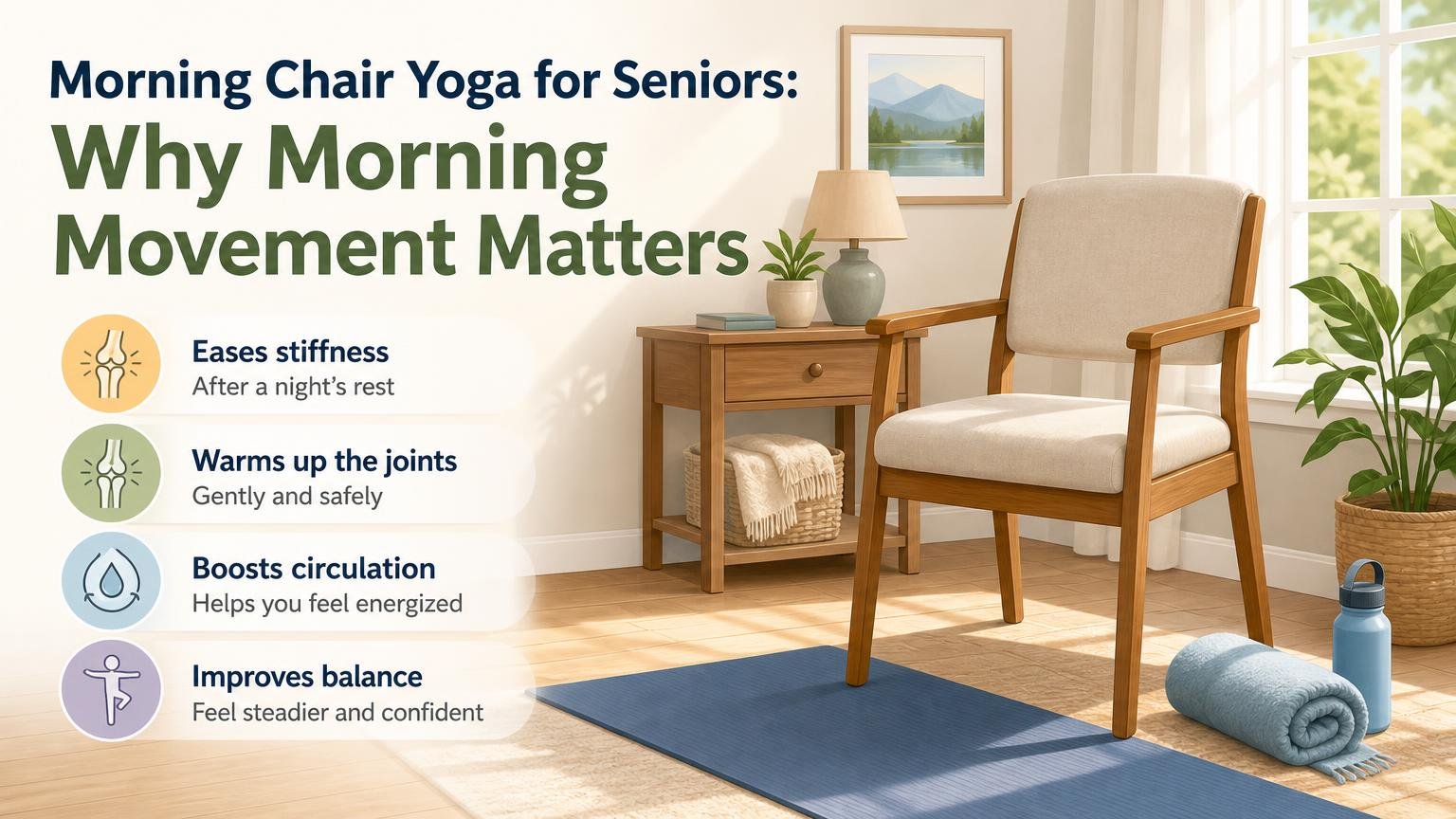 Illustration for Morning Chair Yoga for Seniors: Why morning movement matters