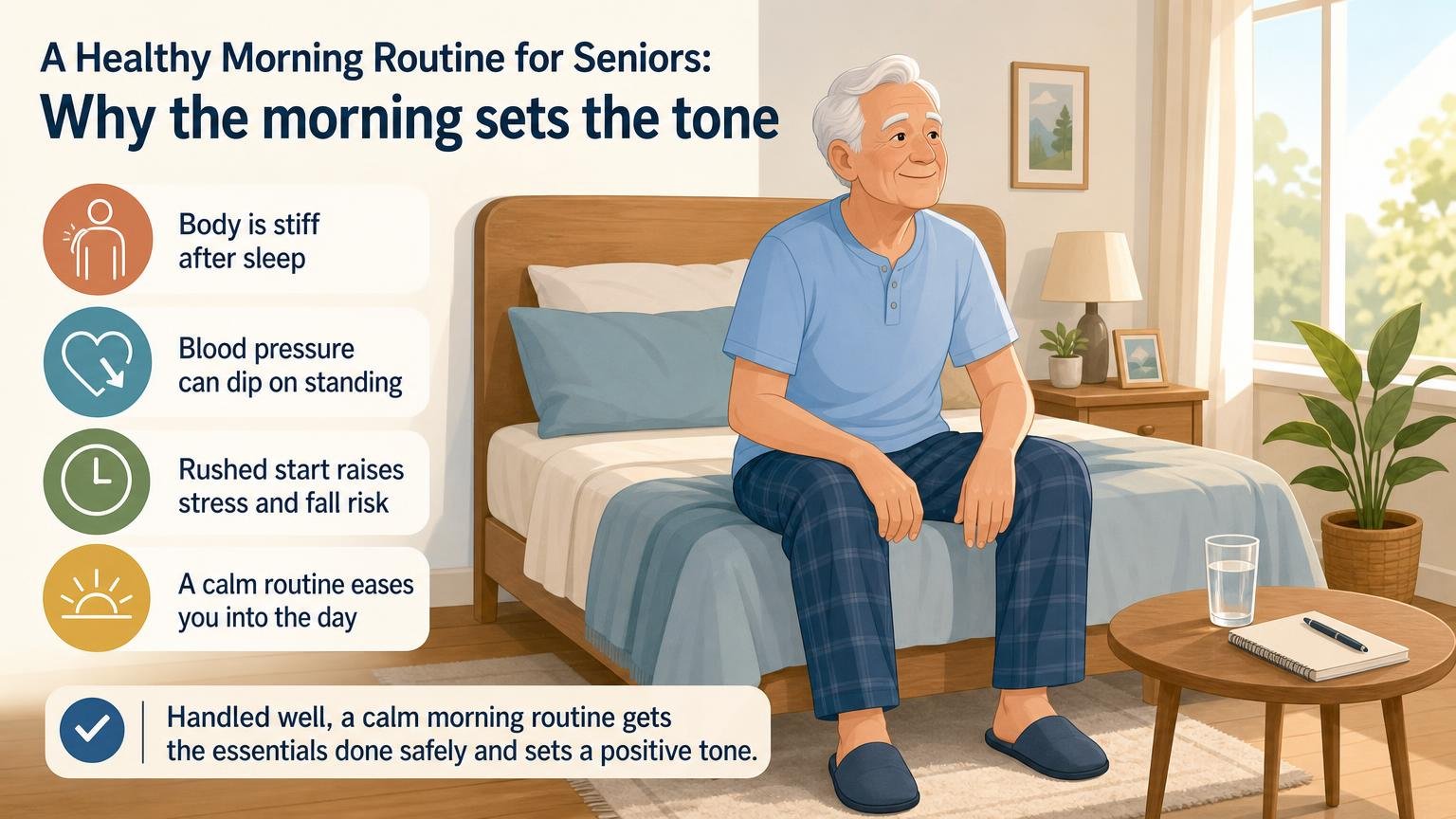 Illustration for A Healthy Morning Routine for Seniors: Why the morning sets the tone