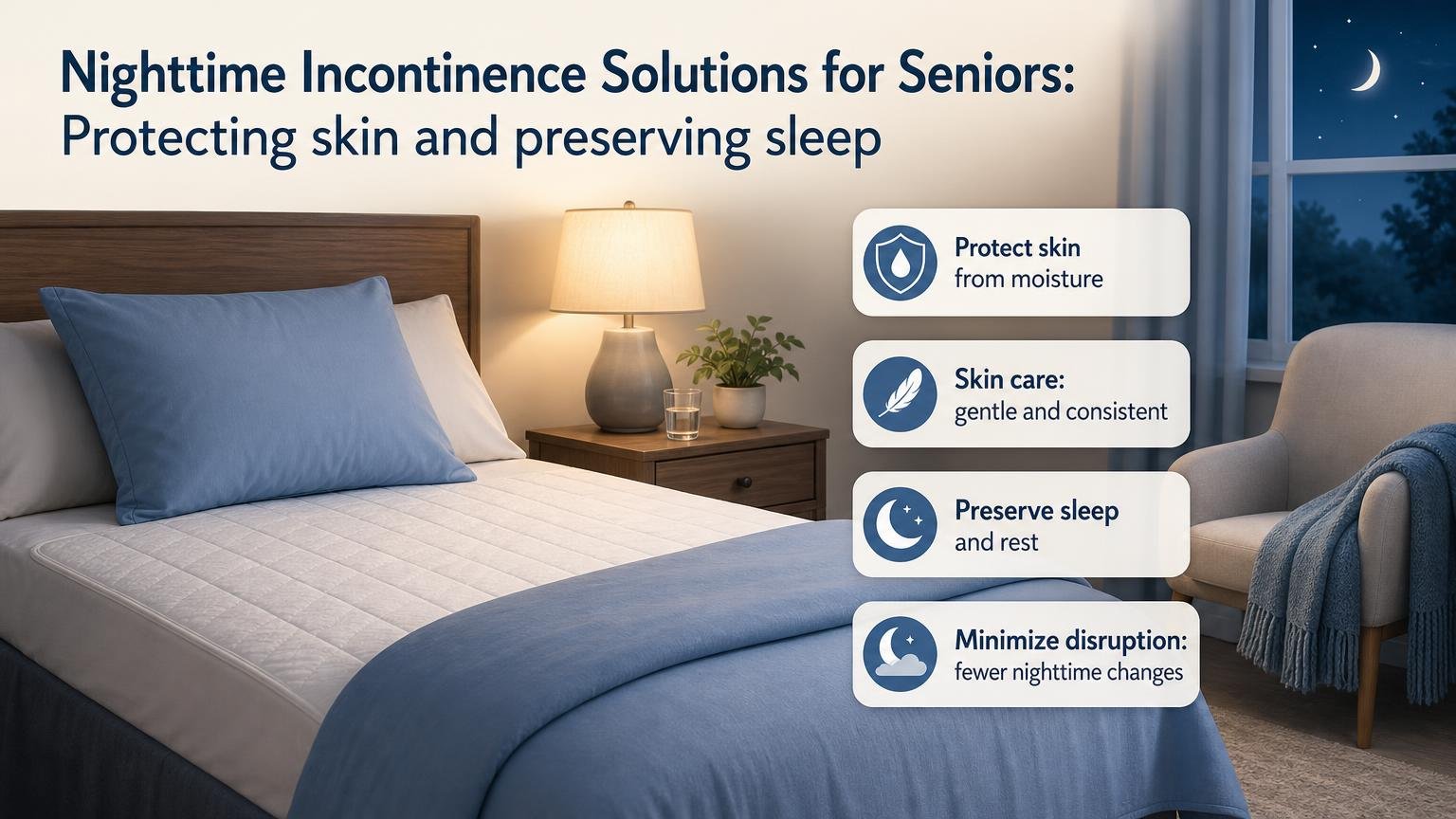 Illustration for Nighttime Incontinence Solutions for Seniors: Protecting skin and preserving sleep