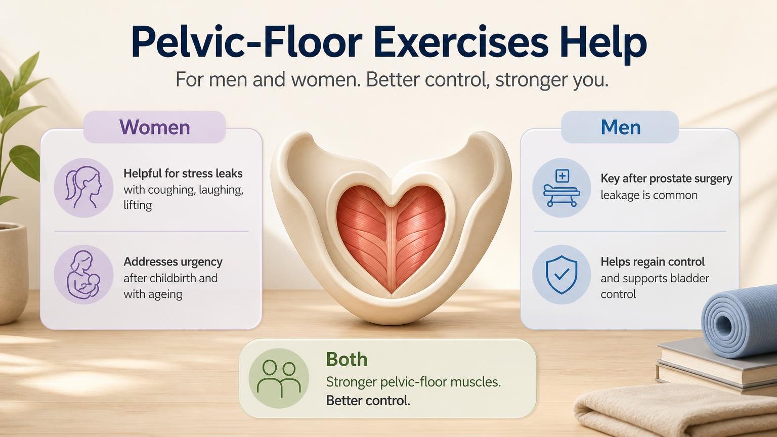Illustration for Pelvic Floor Exercises for Seniors: A Simple Guide: For men and women