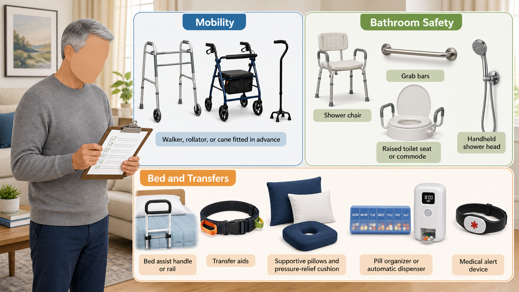 Illustration for Post-Hospital Care Setup Guide: Equipment & Home Safety: Essential equipment checklist