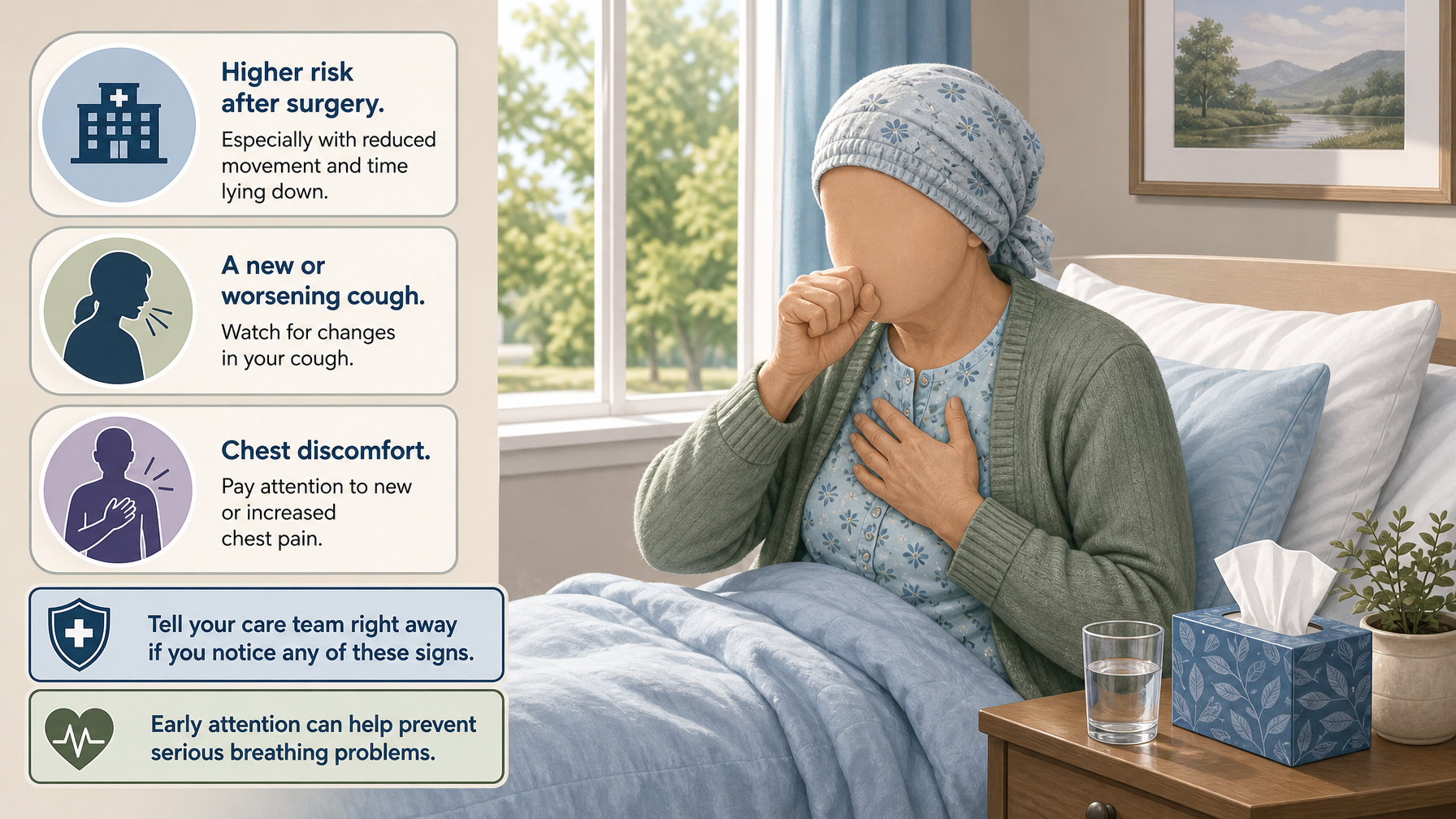 Illustration for Post-Surgery Complications in the Elderly: What to Watch For: Pneumonia and breathing problems