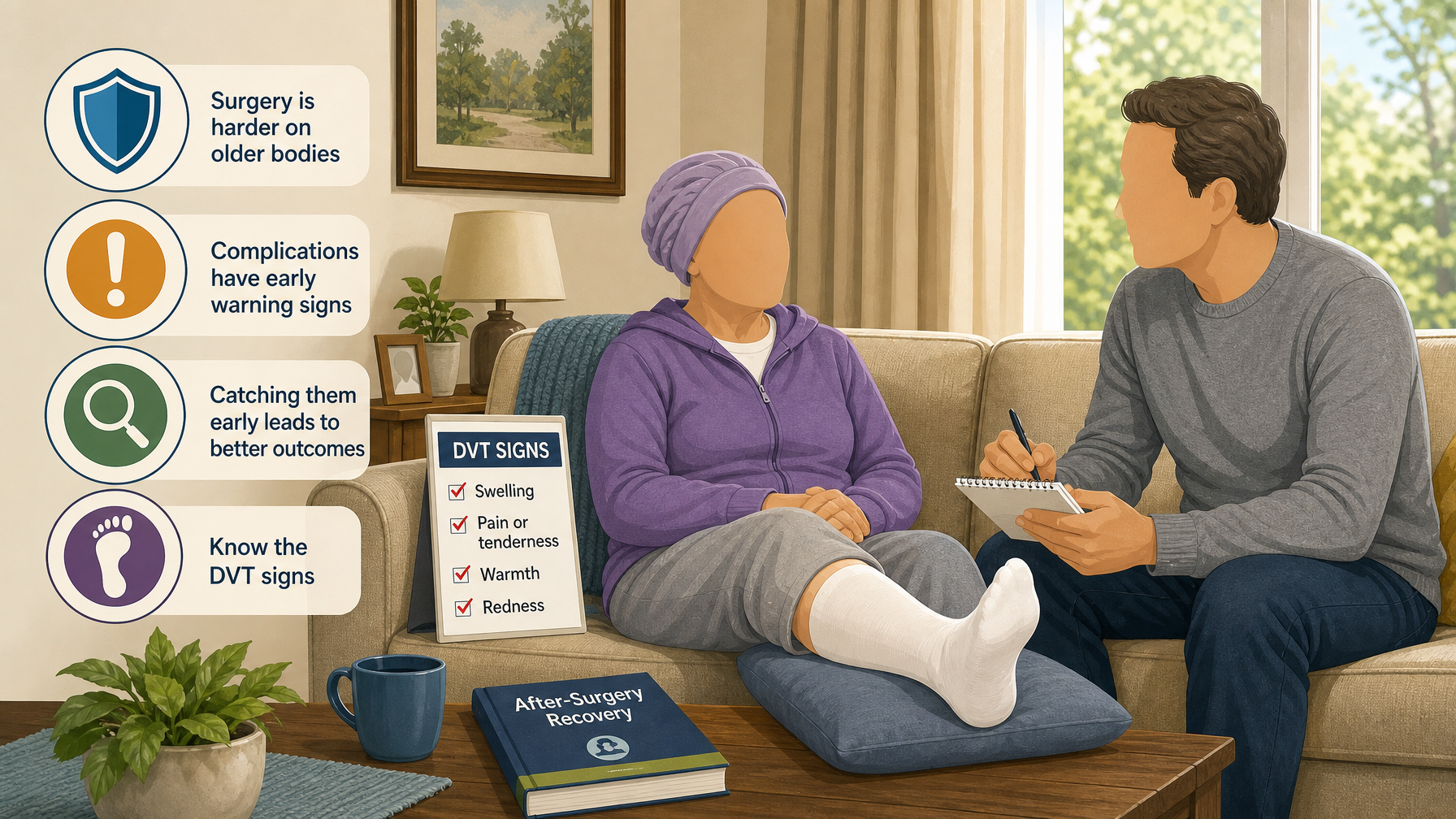Illustration for Post-Surgery Complications in the Elderly: What to Watch For: Why older adults are more at risk — and why vigilance helps