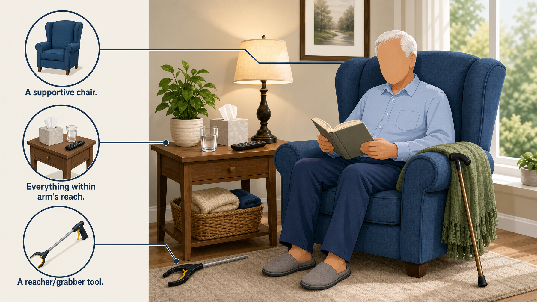 Illustration for Post-Surgery Home Setup Guide (Hip & Knee Recovery): Create a recovery station