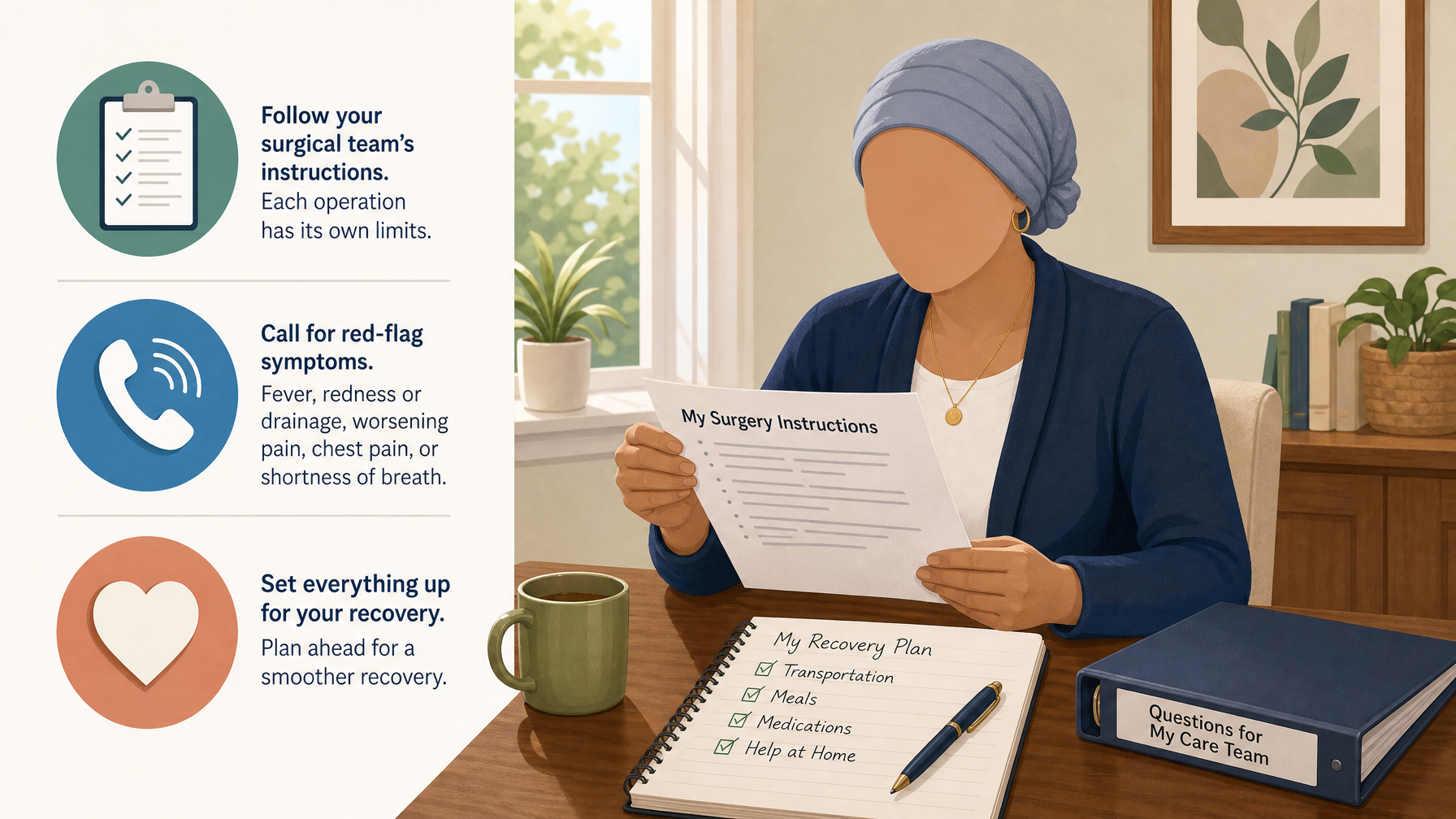 Illustration for Post-Surgery Home Setup Guide (Hip & Knee Recovery): Prepare before the operation