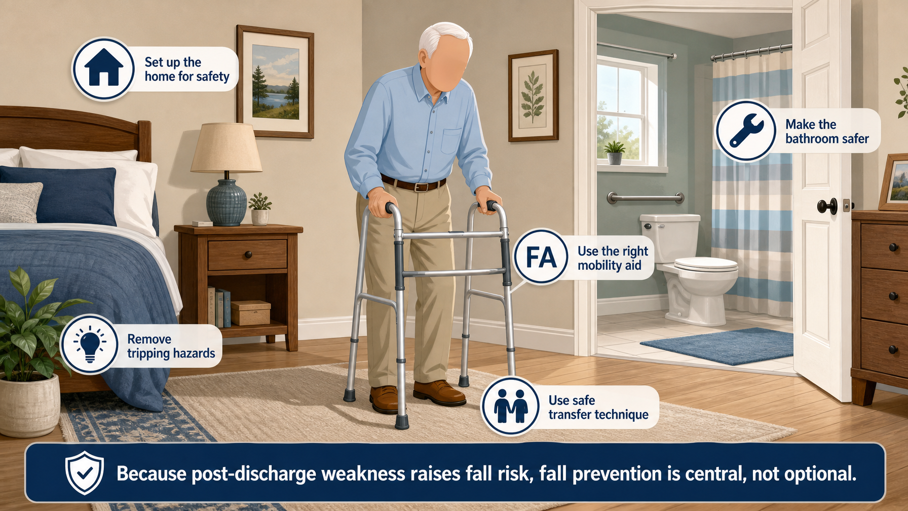 Illustration for How to Prevent Hospital Readmission for an Elderly Parent: Cause 4: Falls