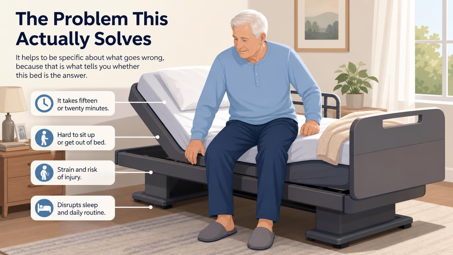 Illustration for Rotating Beds for Seniors: What They Do, Who They Suit, and What They Cost: The problem this actually solves