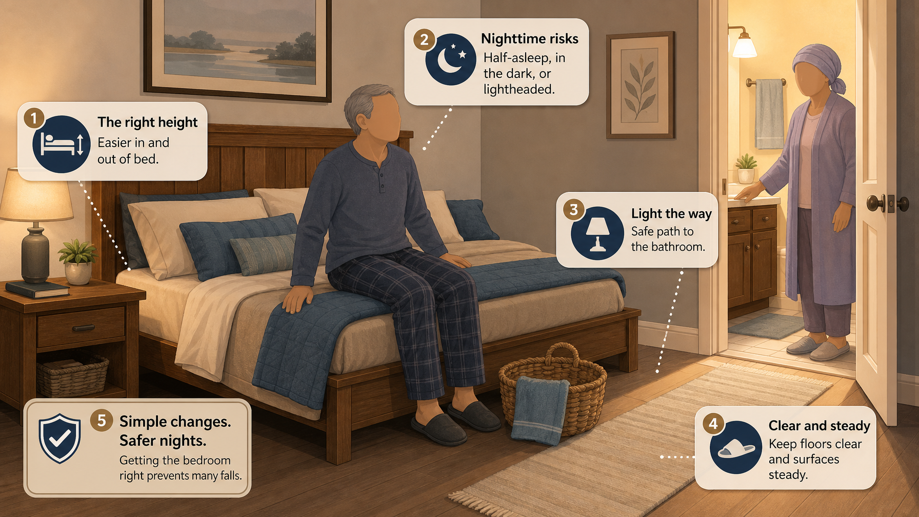Illustration for Safe Bedroom Setup for Seniors: Why the bedroom deserves attention