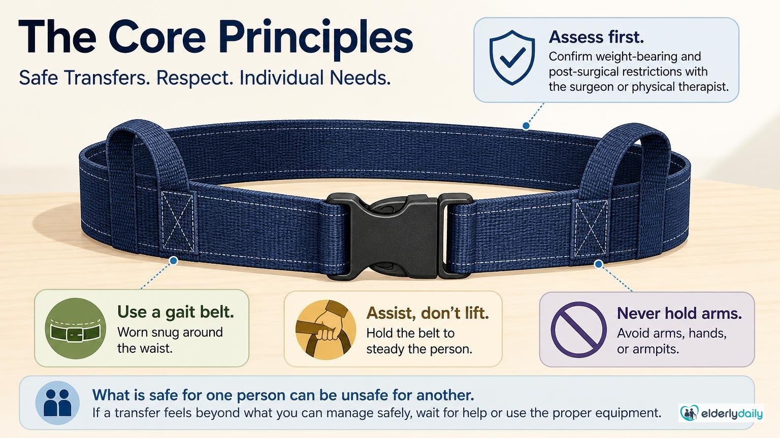 Illustration for Safe Transfer Techniques After Hospitalization: The core principles
