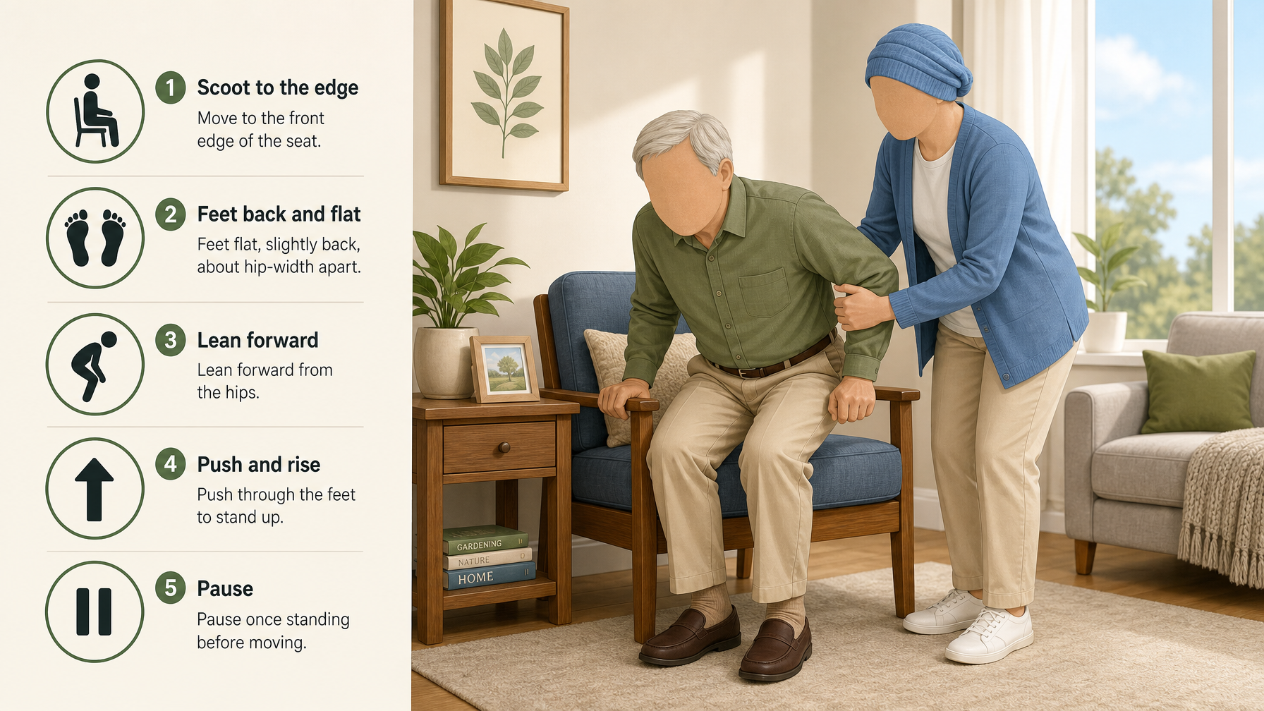 Illustration for Safe Transfer Techniques After Hospitalization: The sit-to-stand (the foundation)