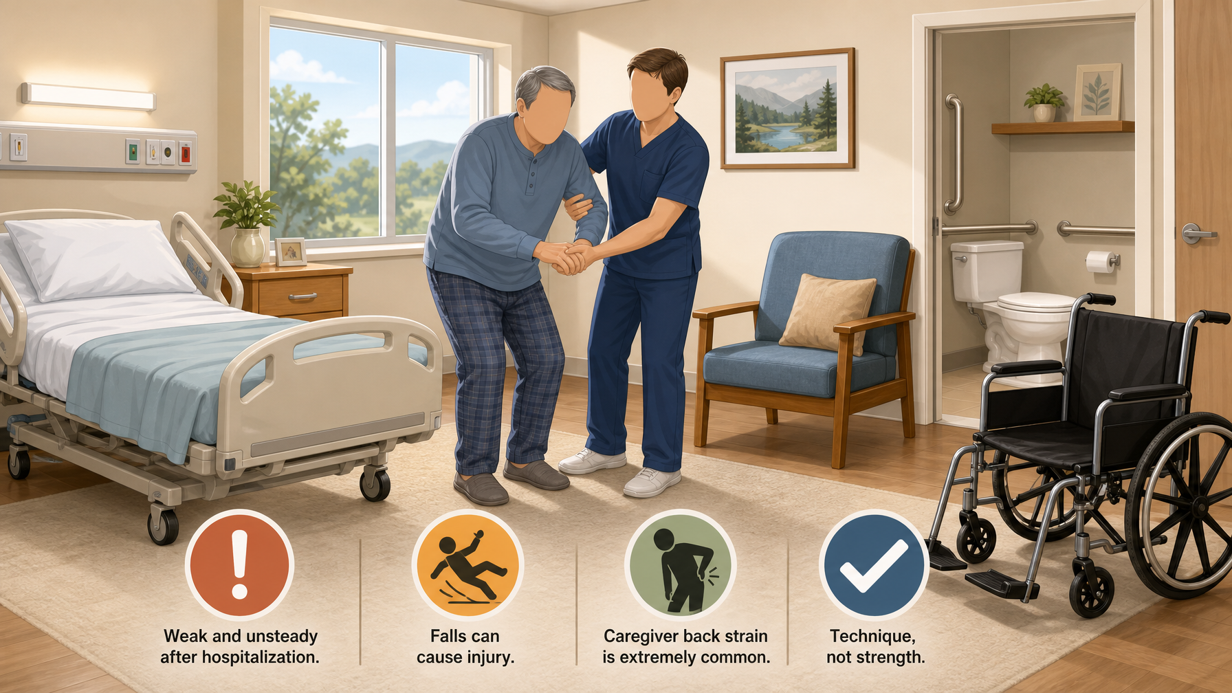 Illustration for Safe Transfer Techniques After Hospitalization: Why transfers deserve real care