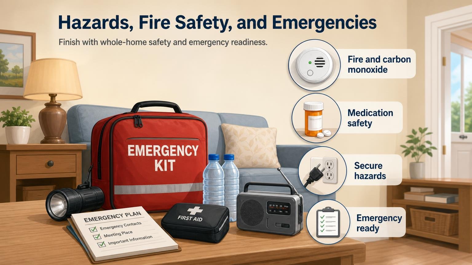 Illustration for Senior Home Safety: A Complete Caregiver Guide: Hazards, fire safety, and emergencies