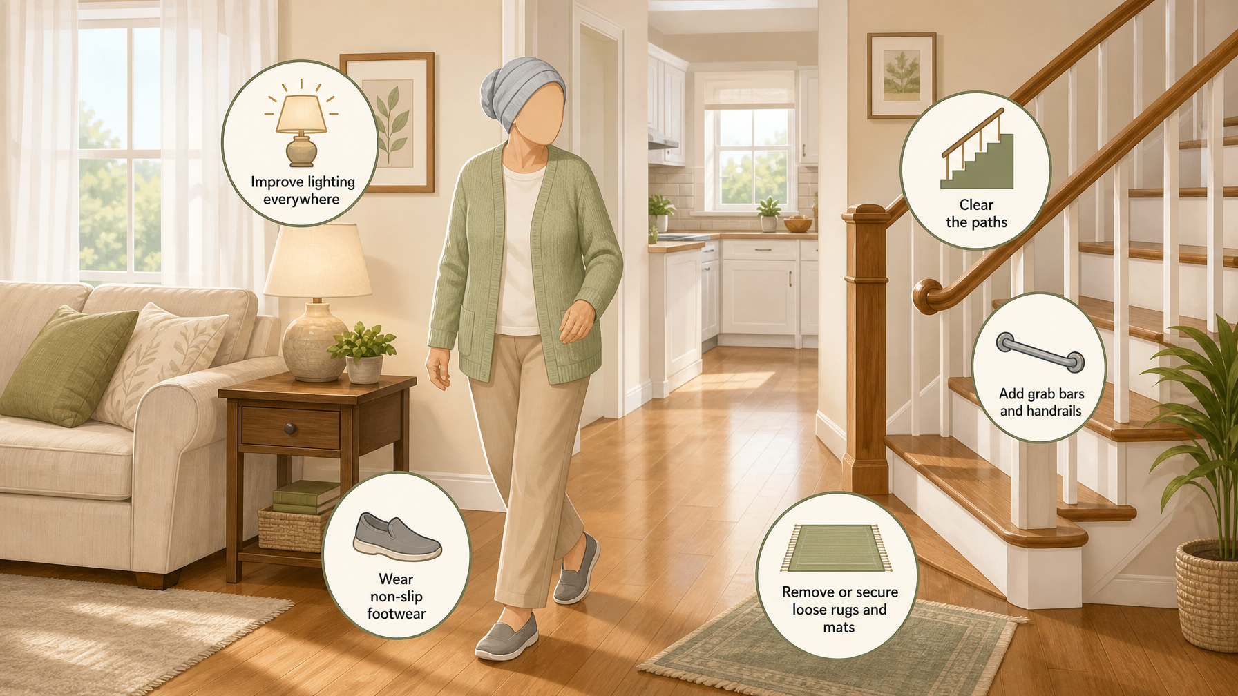 Illustration for Senior Home Safety: A Complete Caregiver Guide: The fundamentals: falls and lighting