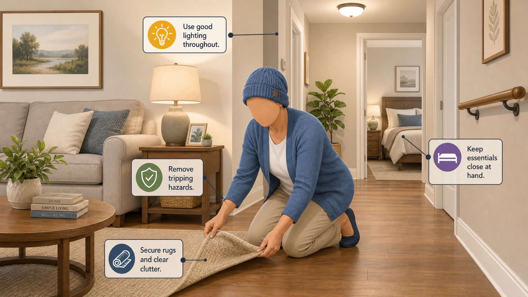 Illustration for Seniors Living Alone: A Safety Guide for Families: Fall-proof and hazard-proof the home