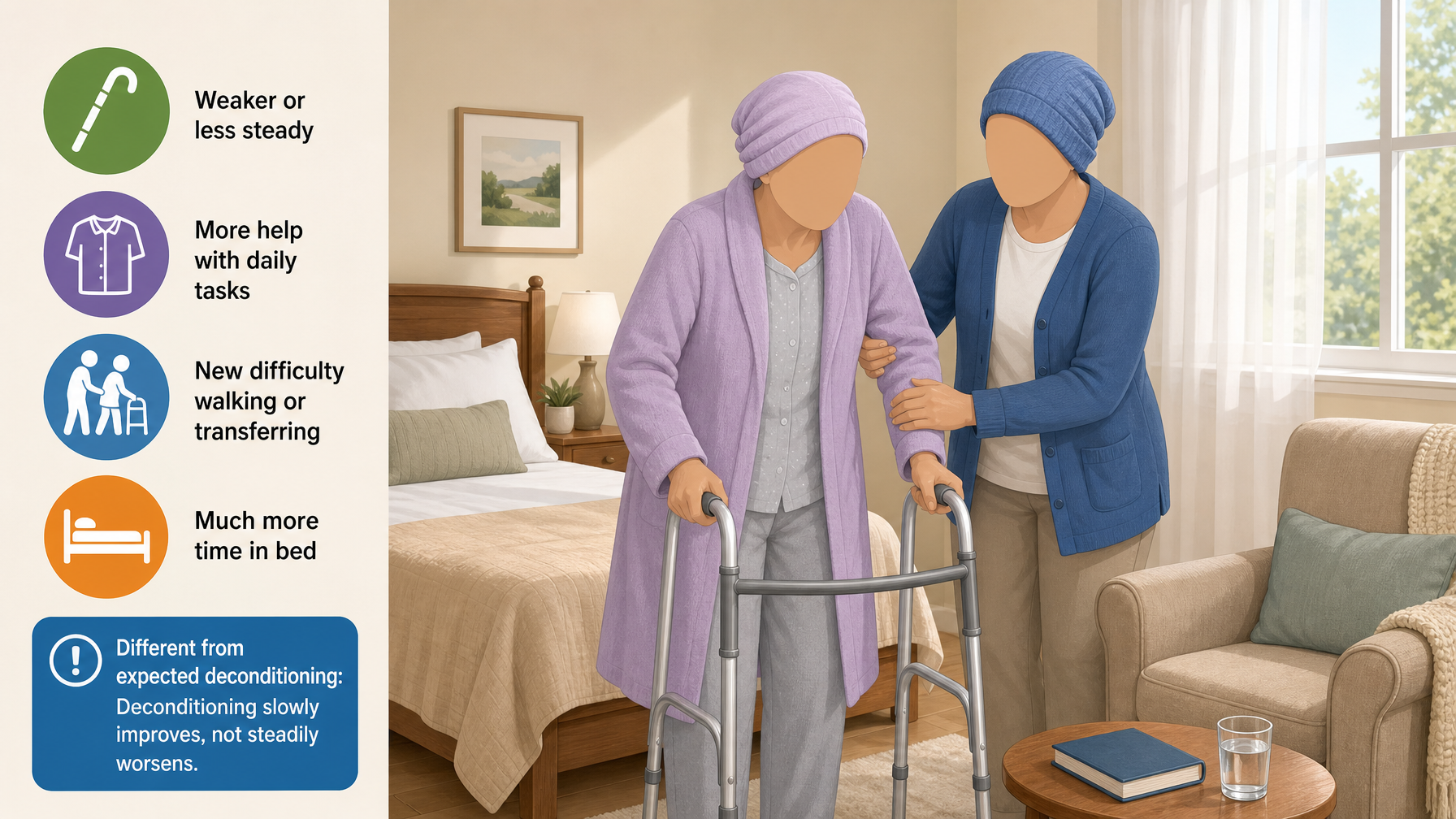 Illustration for Signs an Elderly Parent Is Not Recovering Properly: Sign 1: Functional decline